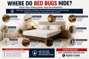 Common places where bed bugs hide inside homes in Bangalore