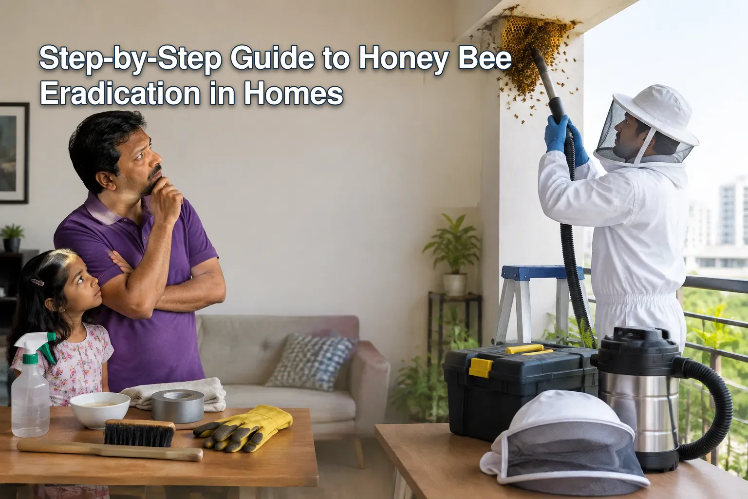 DIY vs Professional Honey Bee Removal Methods infographic.