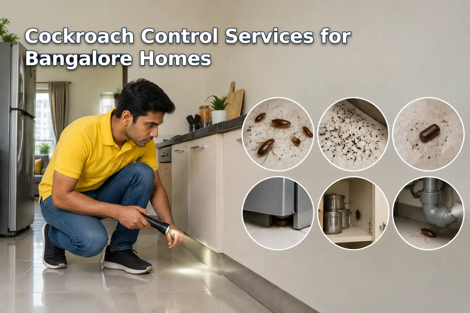 Signs of cockroach infestations diagram