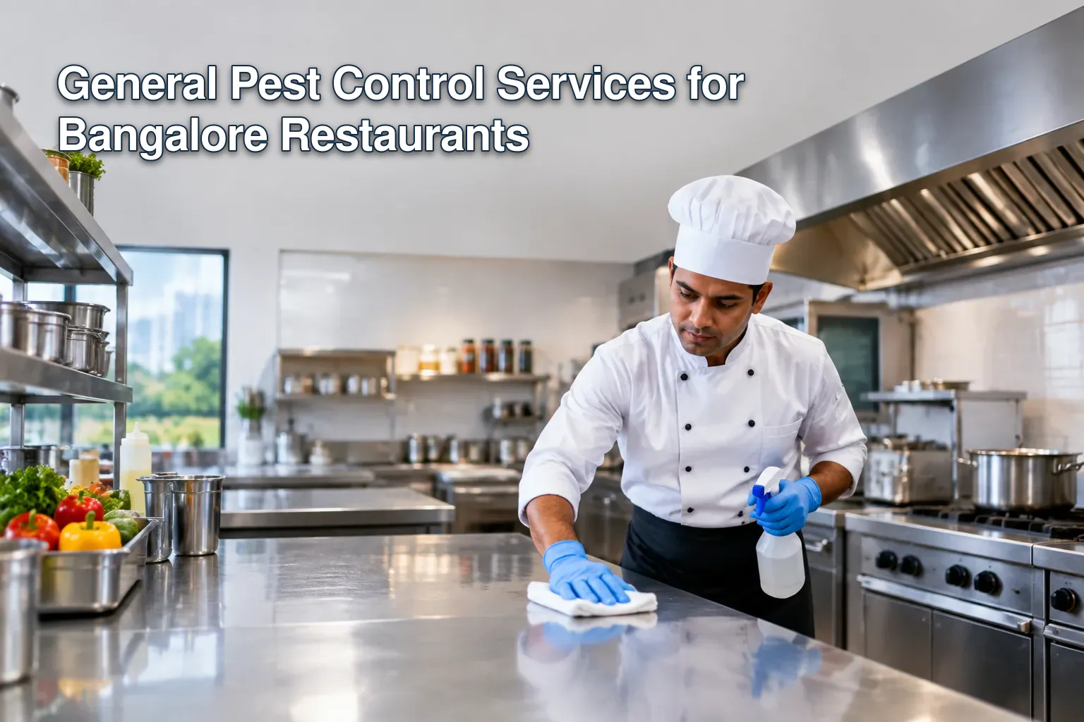 Clean restaurant kitchen in Bangalore