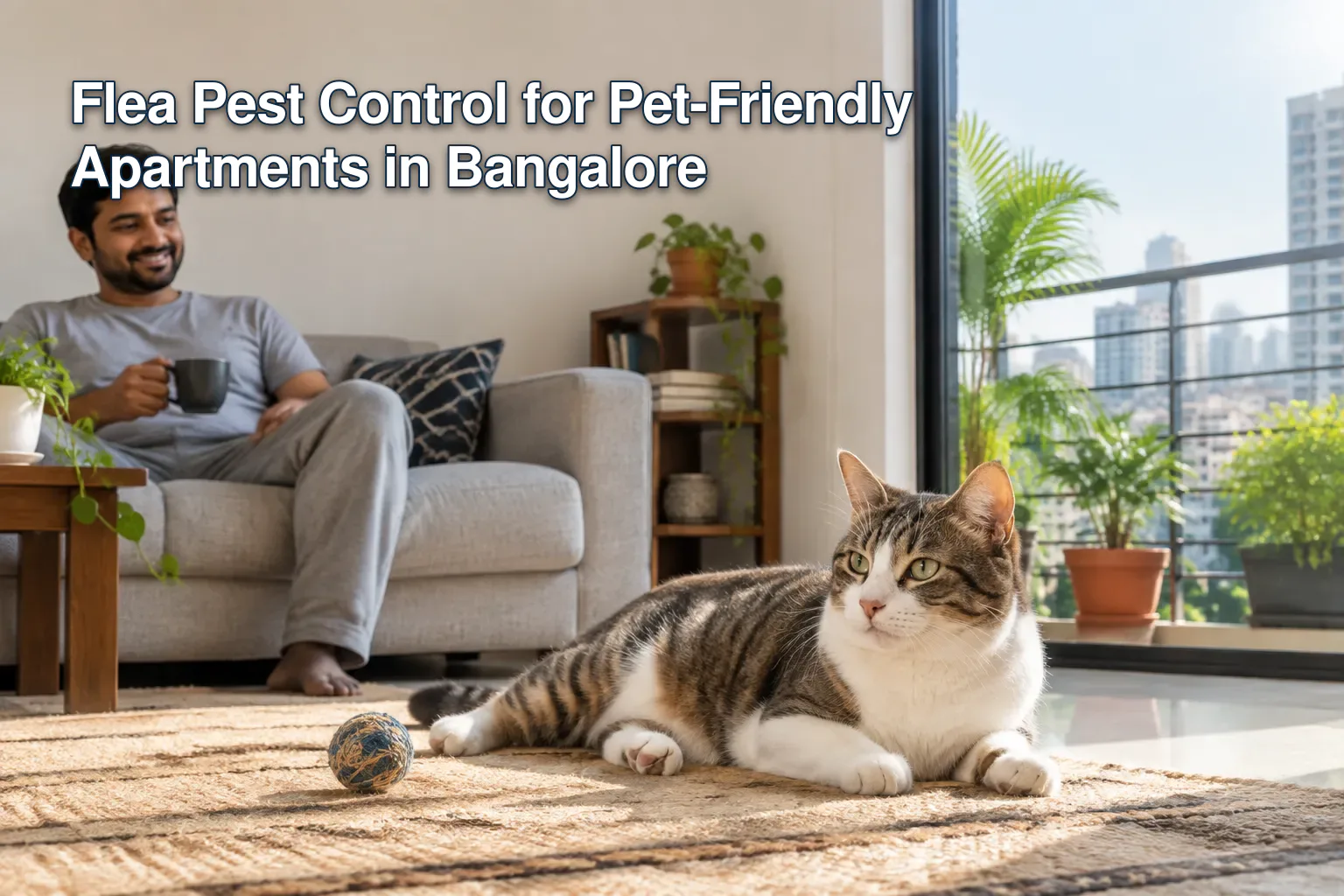 Cat in sunny Bangalore apartment