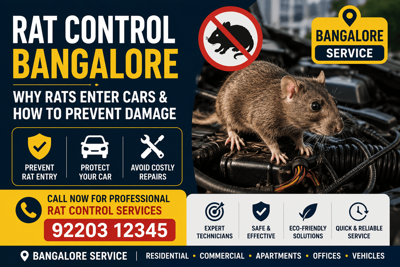 Rat Control in Car: Why Rats Are Entering Bangalore Cars & How to Protect Your Vehicle (2026 Guide)