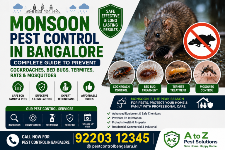 Monsoon Pest Control in Bangalore: Complete Guide to Prevent Cockroaches, Bed Bugs, Termites, Rats & Mosquitoes